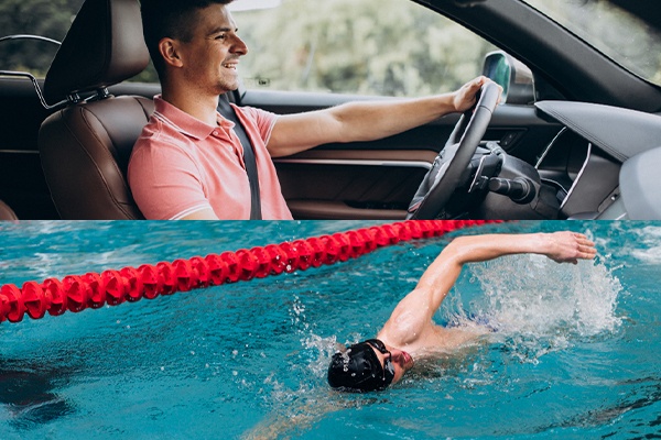 Driving and swimming